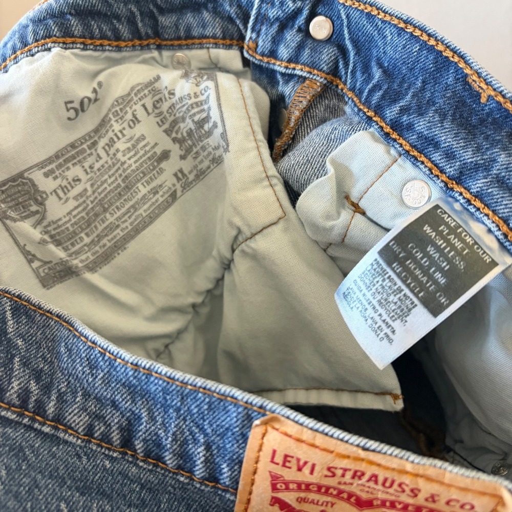 Levi's 501 Org Fit Jeans Mens Medium Blue Straight Leg Button Fly Denim W32 L29 - Picture 8 of 9